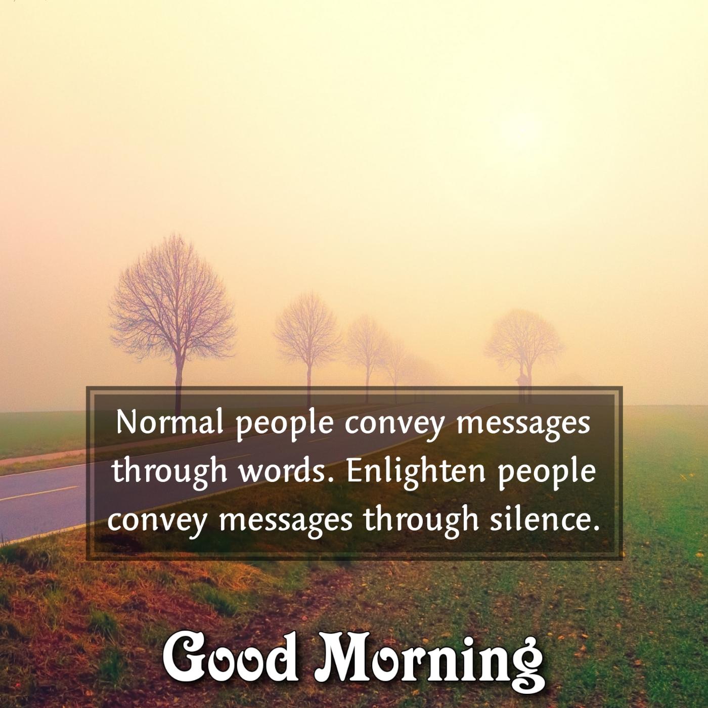 Normal people convey messages through words