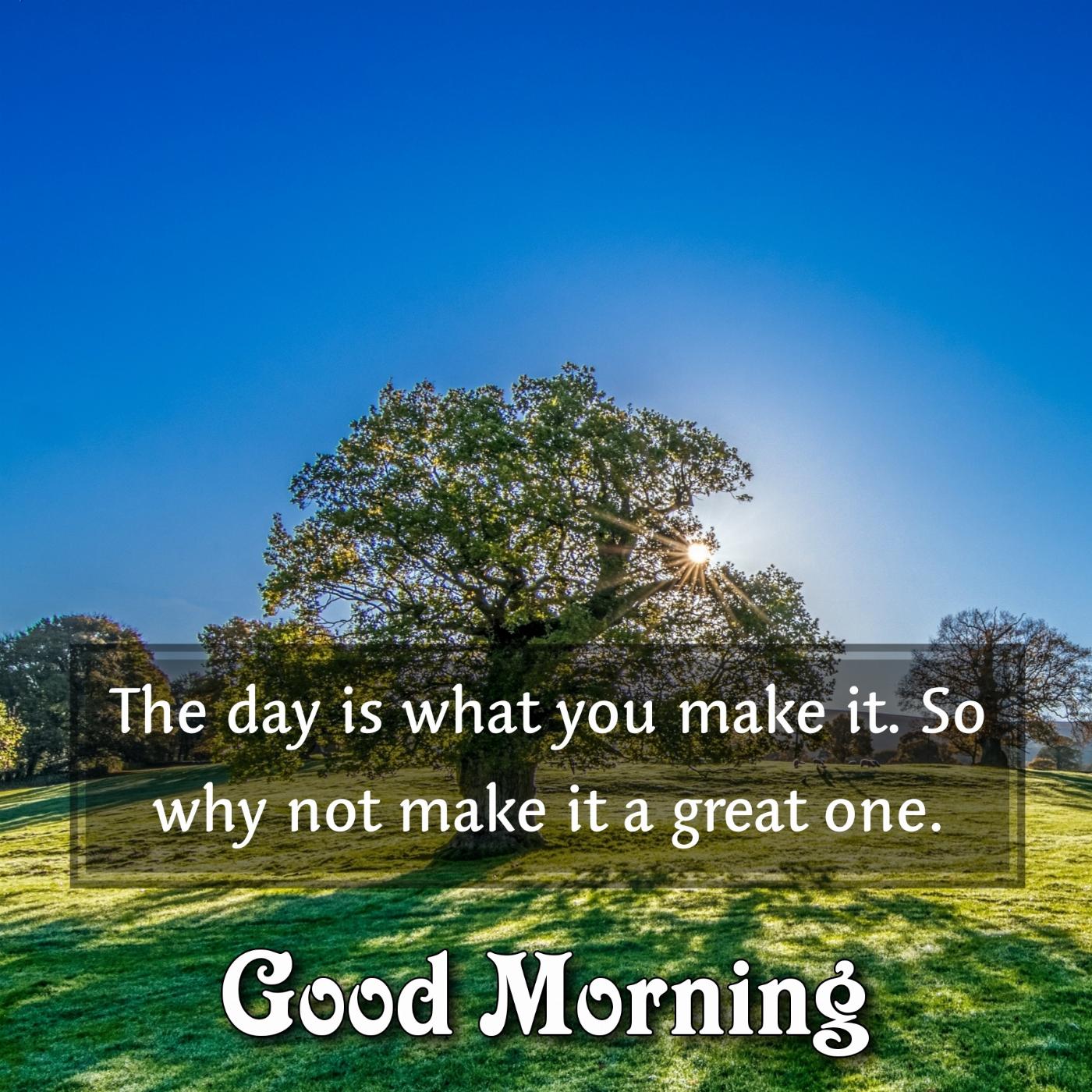 The day is what you make it So why not make it a great one