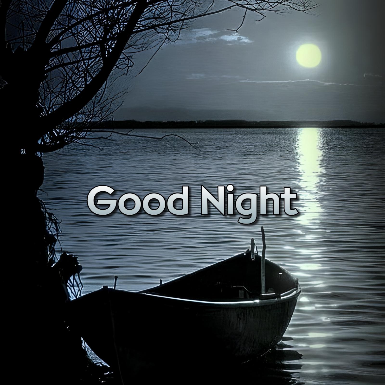 Good Night Boat Moon Images