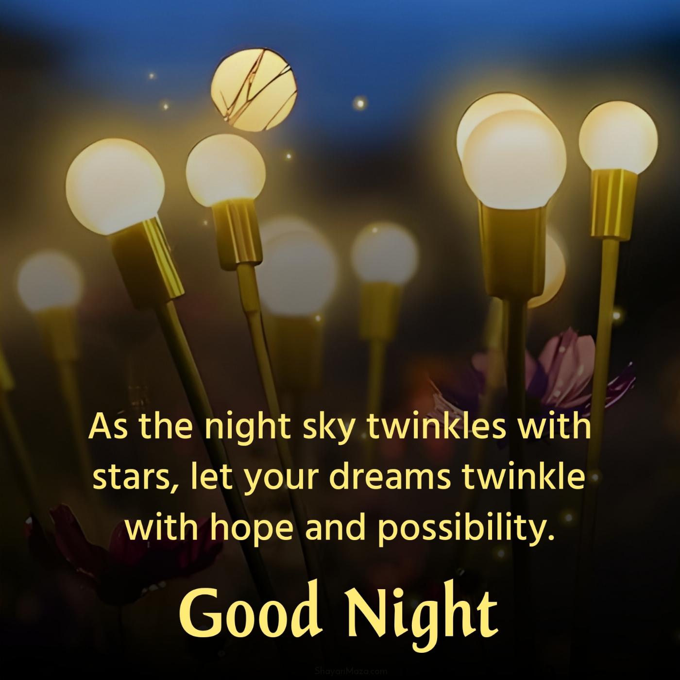 As the night sky twinkles with stars let your dreams