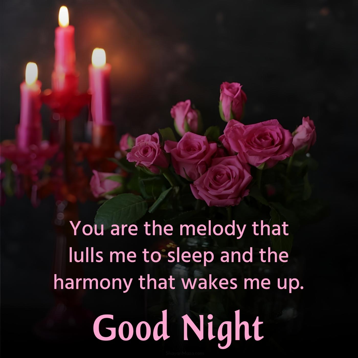 You are the melody that lulls me to sleep and the harmony
