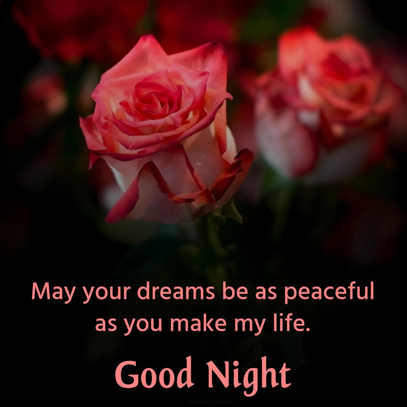 May your dreams be as peaceful as you make my life