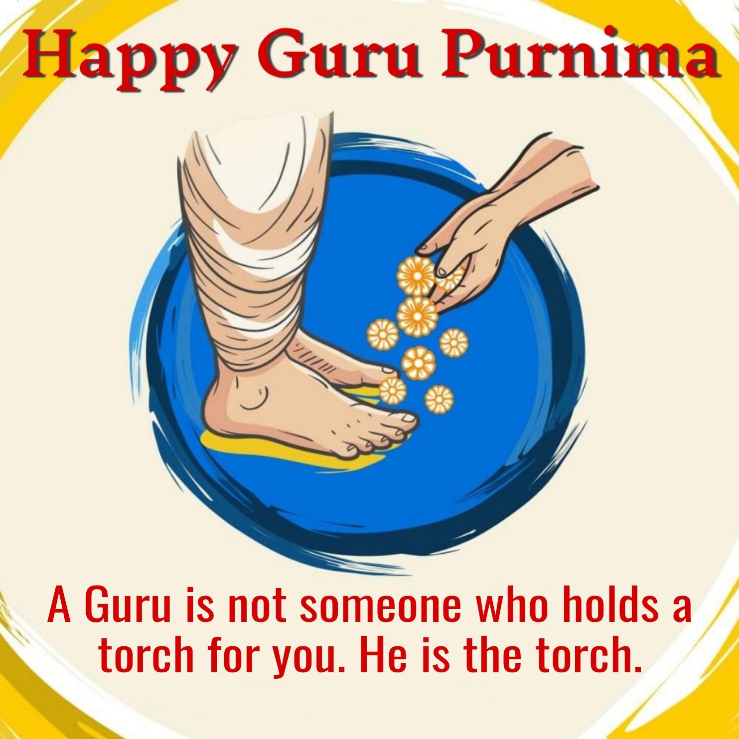 A Guru is not someone who holds a torch for you