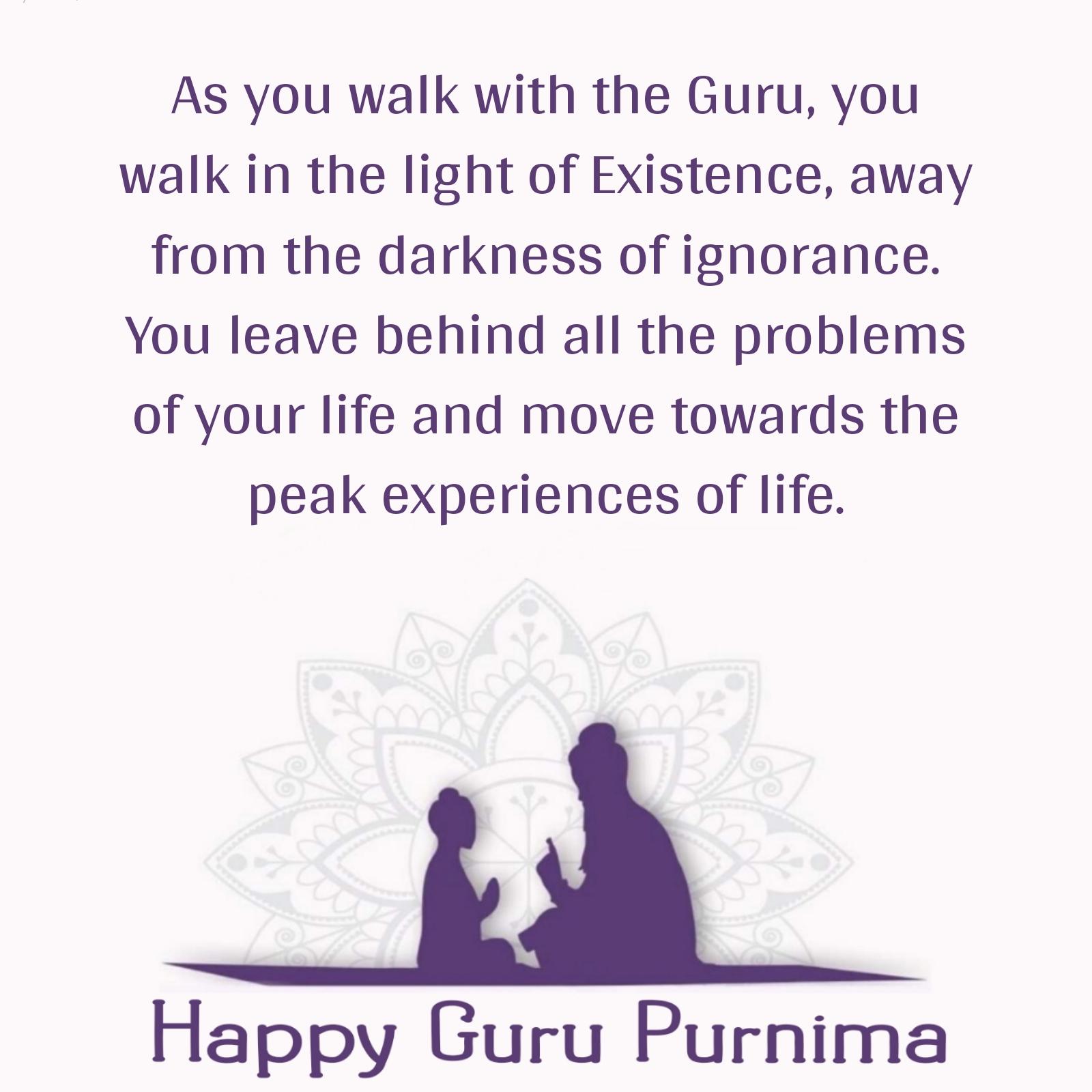 As you walk with the Guru you walk in the light of Existence