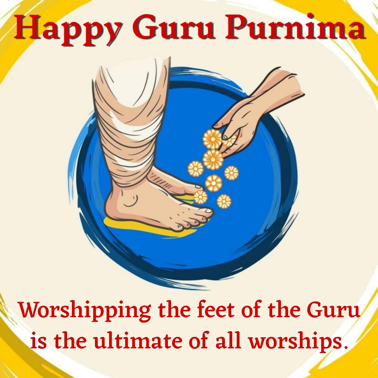 Worshipping the feet of the Guru is the ultimate of all worships