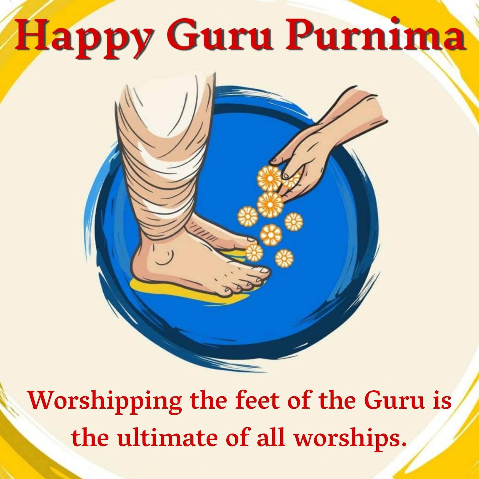 Worshipping the feet of the Guru is the ultimate of all worships