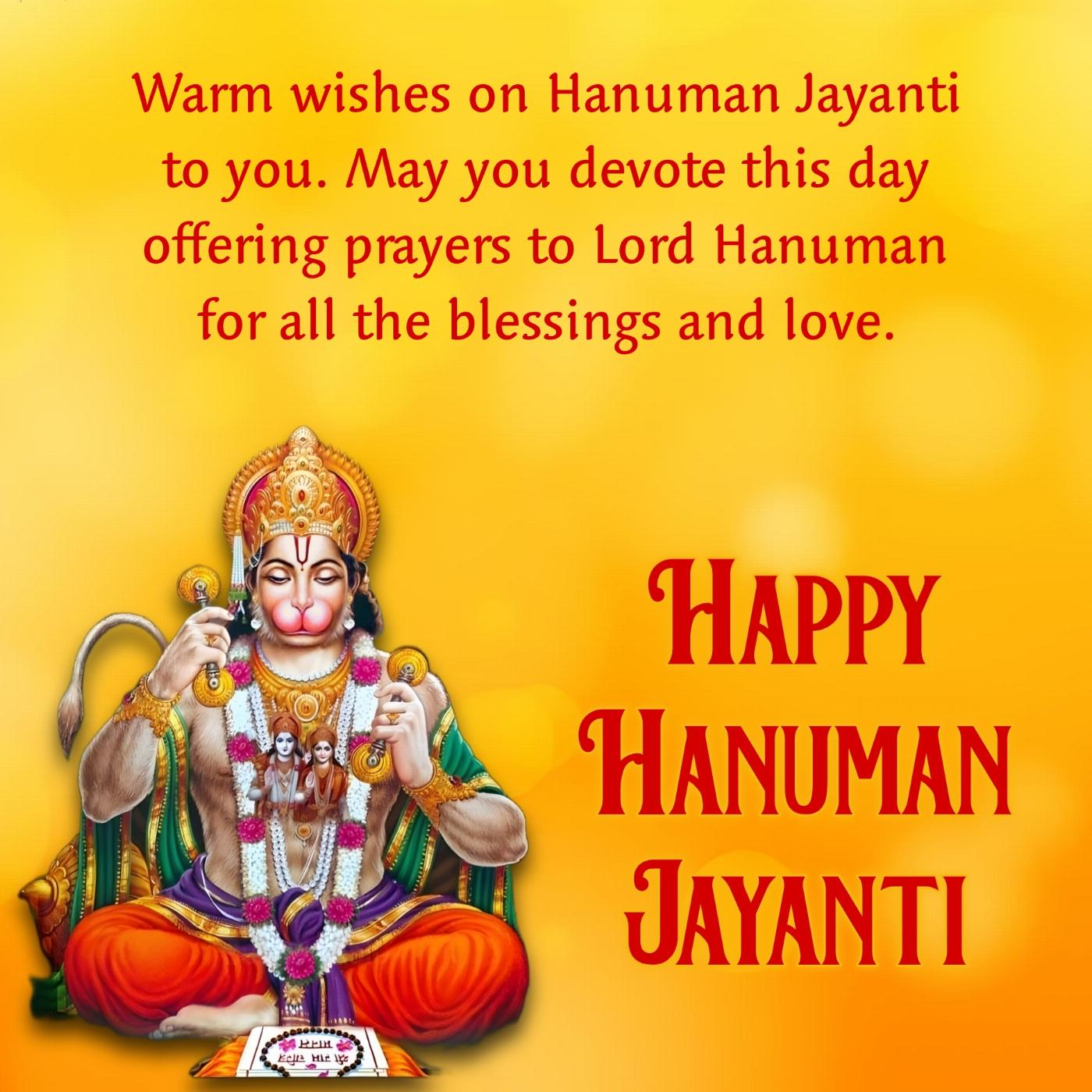 Warm wishes on Hanuman Jayanti to you