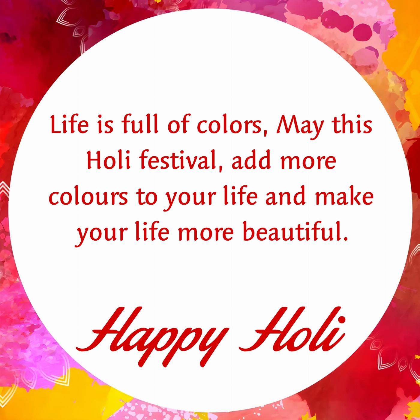 Life is full of colors May this Holi festival add more colours