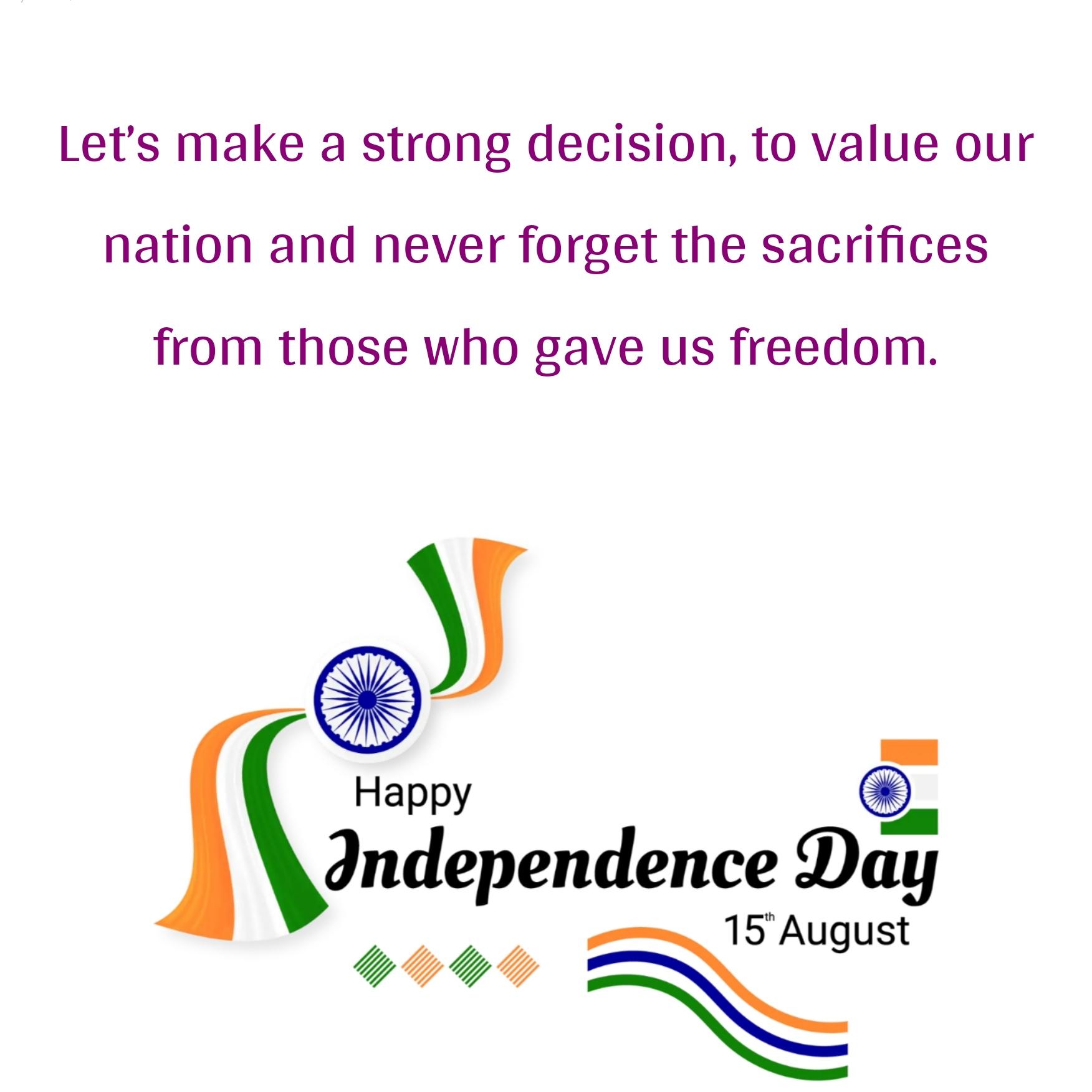 Lets make a strong decision to value our nation