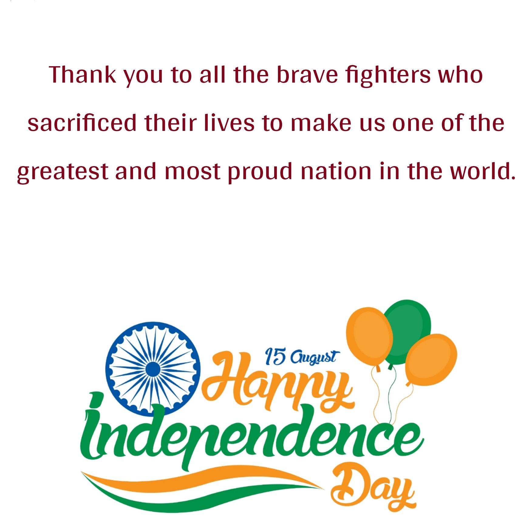 Thank you to all the brave fighters who sacrificed their lives