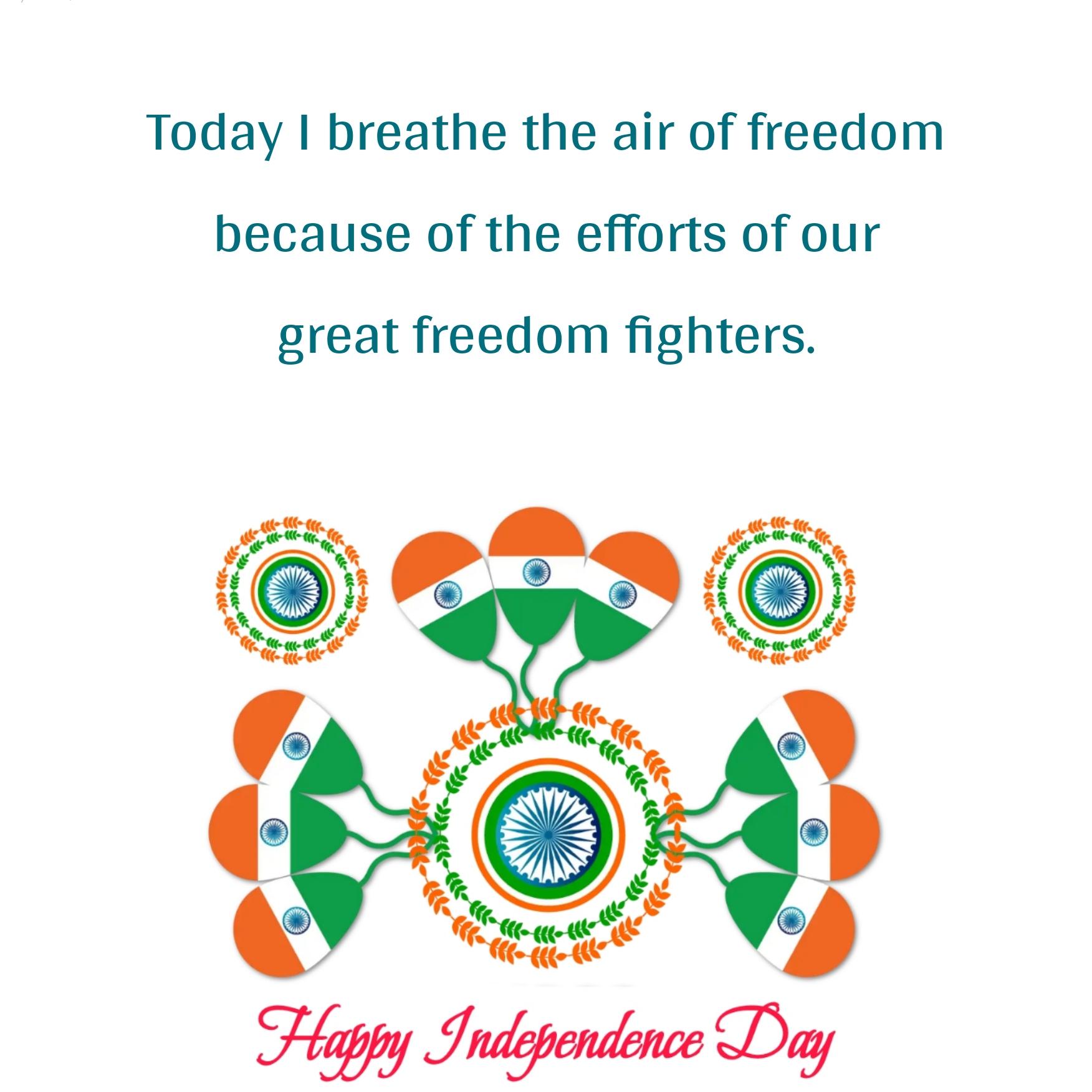 Today I breathe the air of freedom because of the efforts