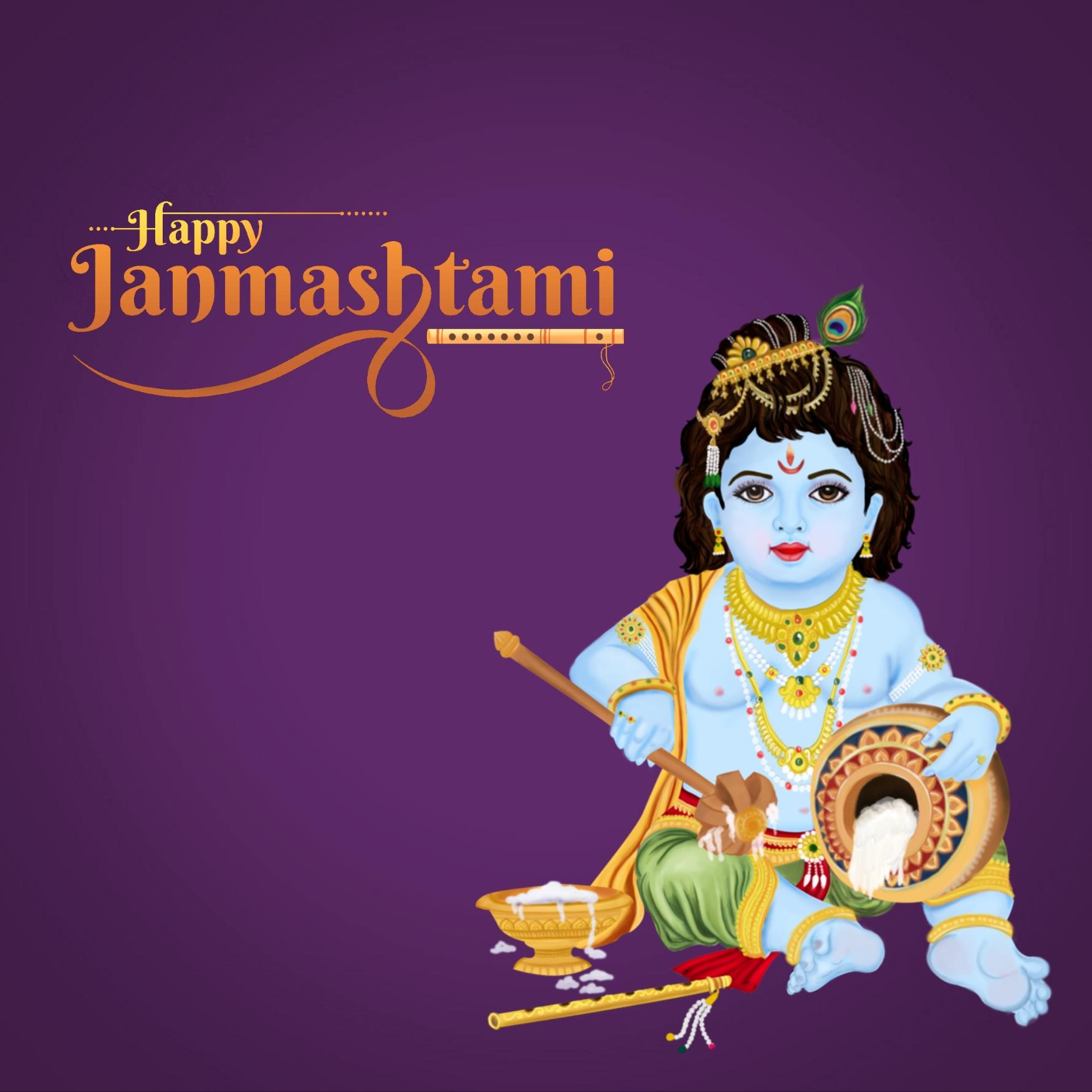 Happy Krishna Janmashtami Wishes Images - ShayariMaza