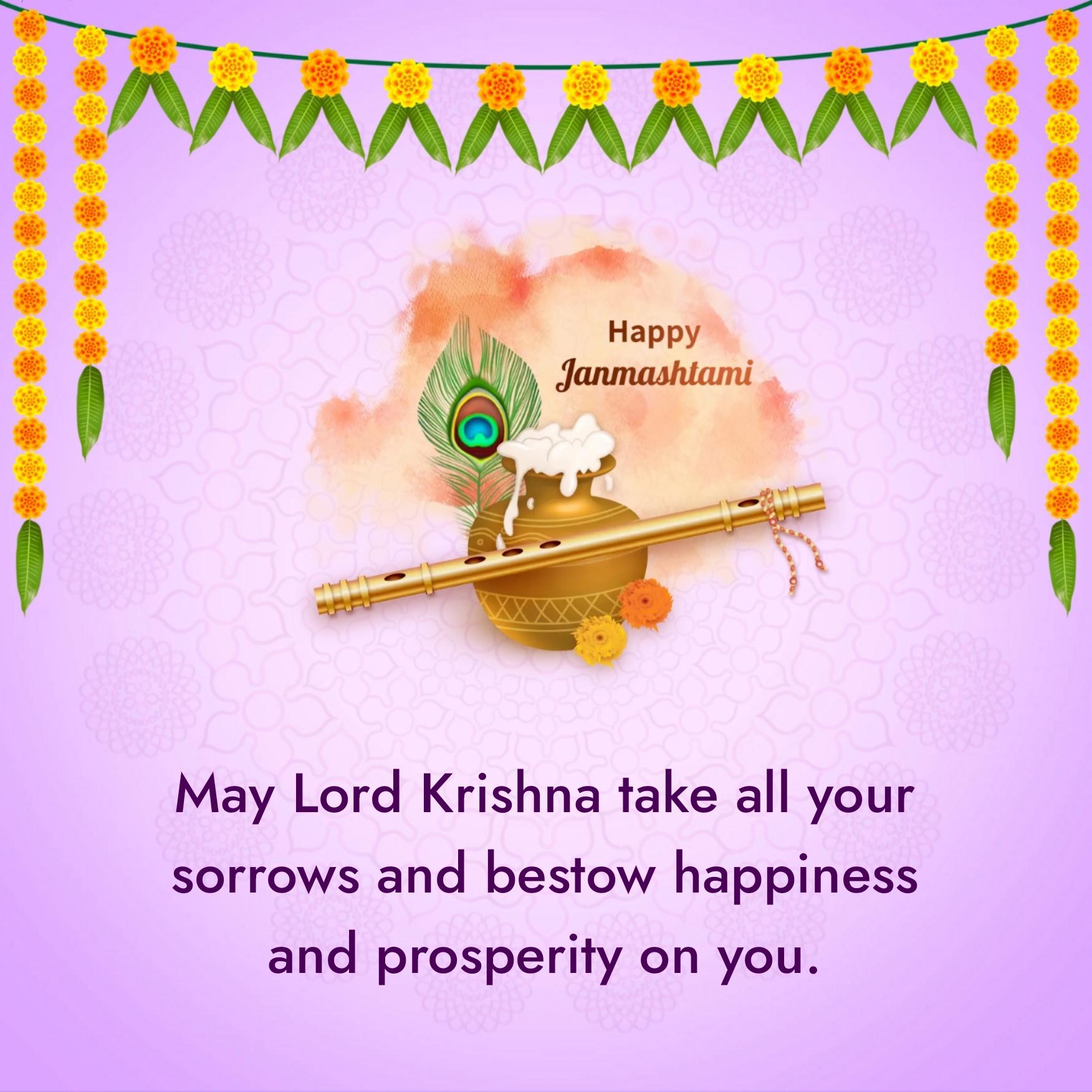 May Lord Krishna take all your sorrows and bestow happiness