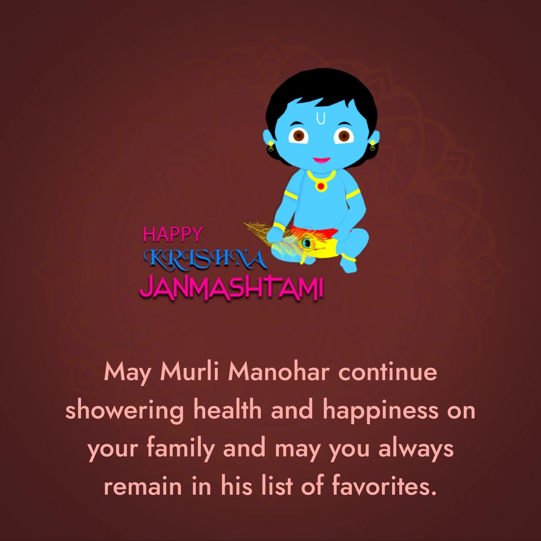 May Murli Manohar continue showering health and happiness