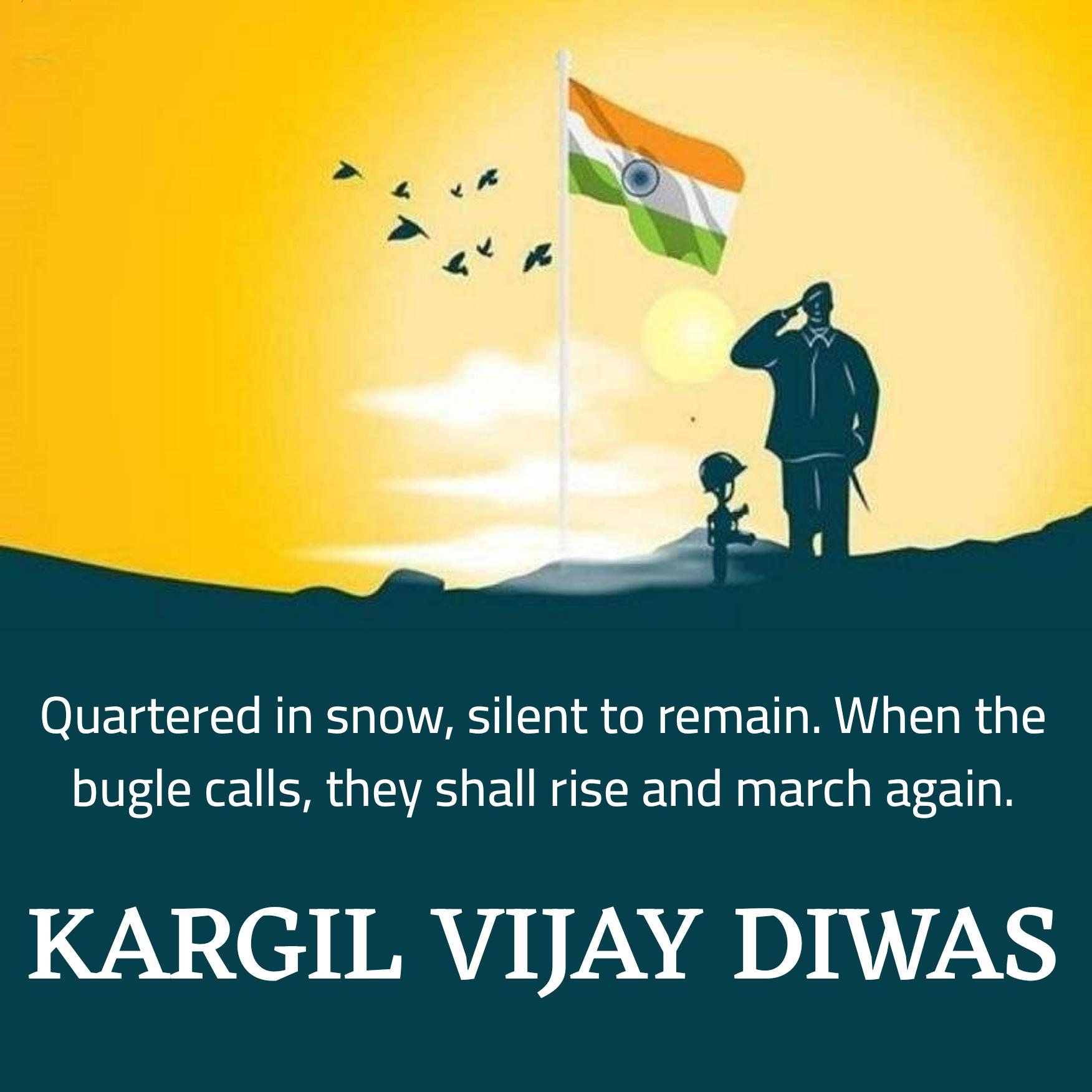 Quartered in snow silent to remain When the bugle calls