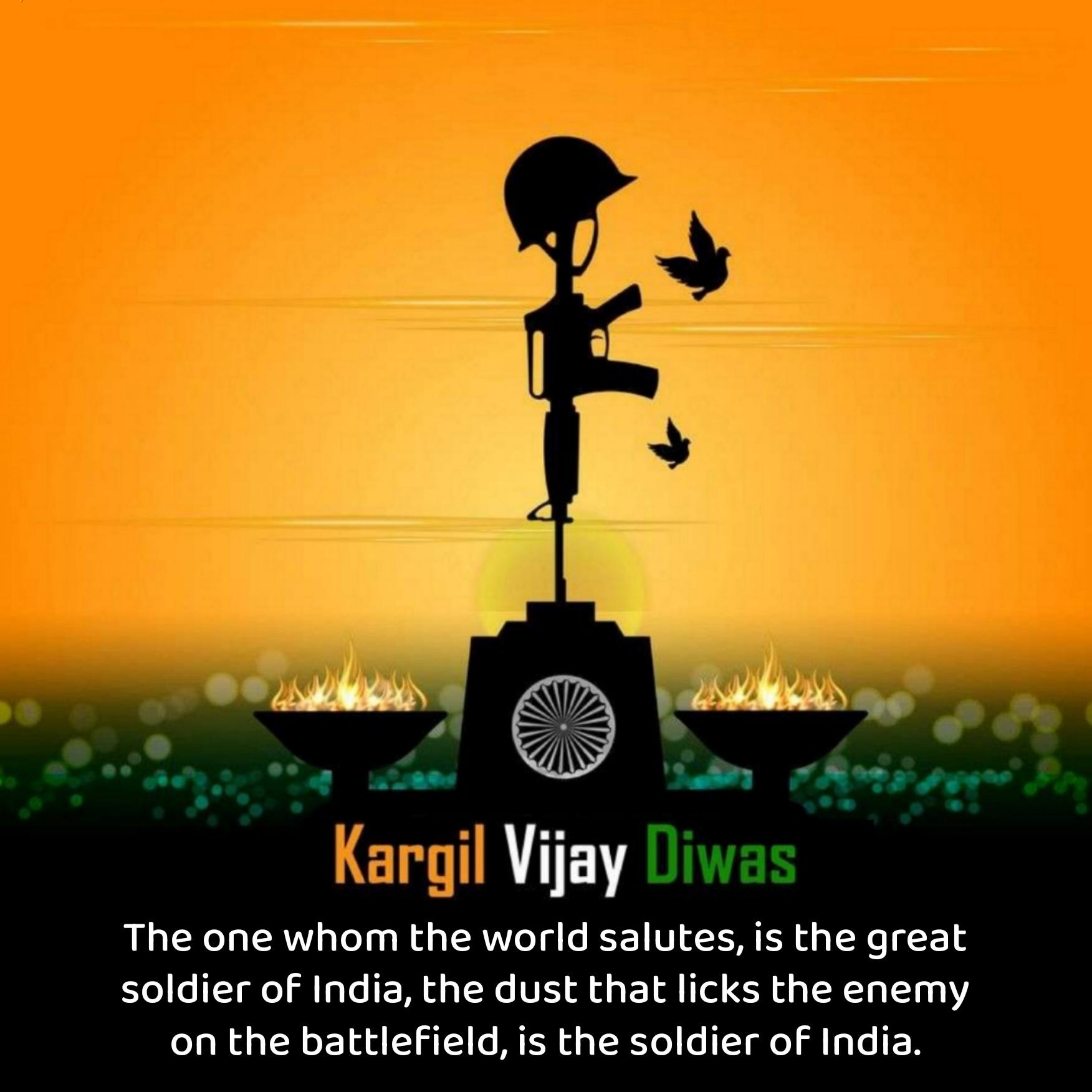 The one whom the world salutes is the great soldier of India