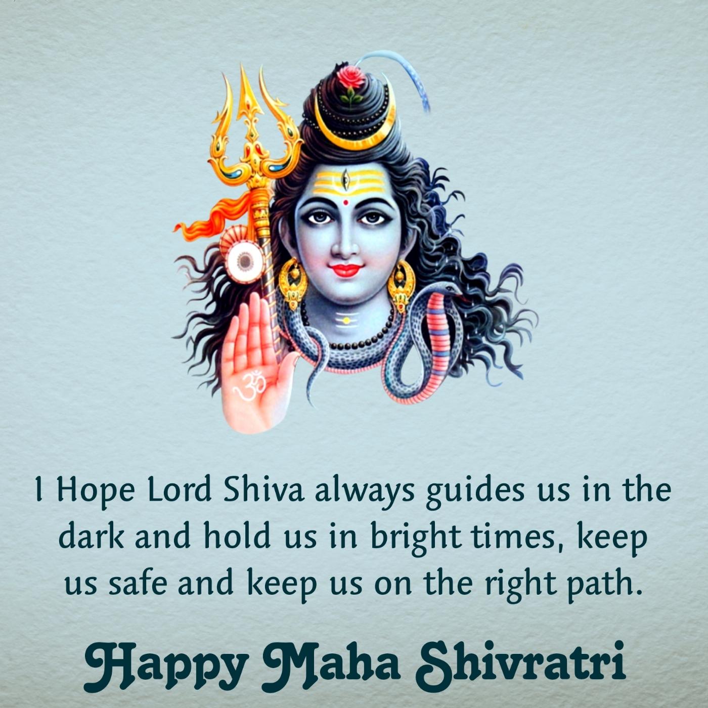 I Hope Lord Shiva always guides us in the dark