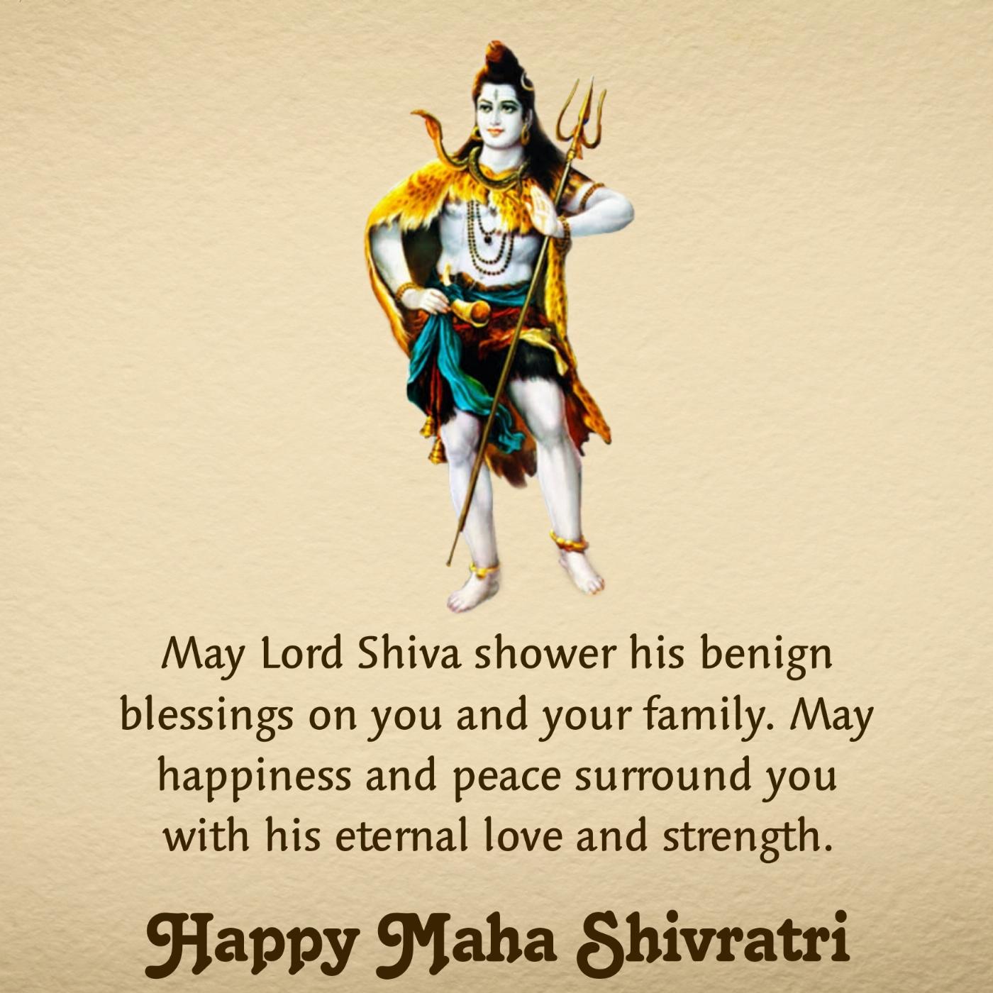 May Lord Shiva shower his benign blessings on you