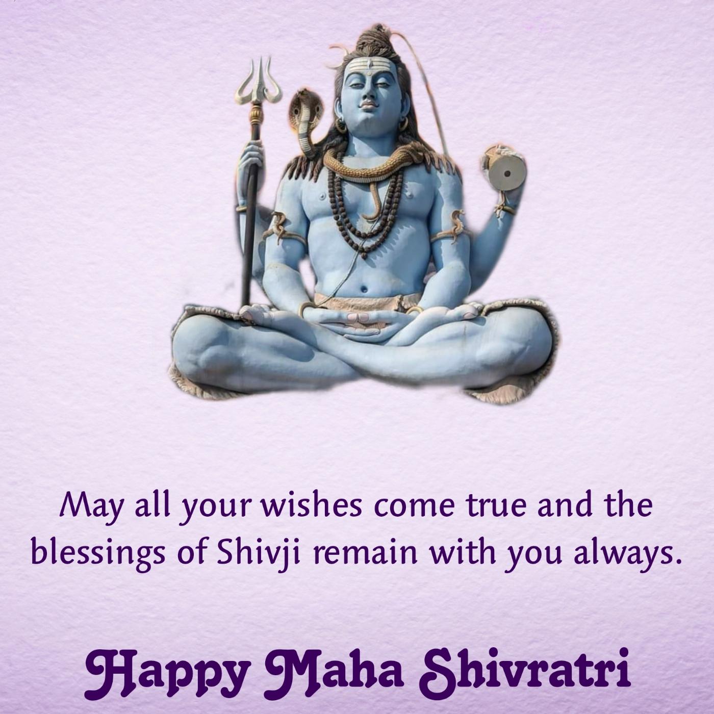 May all your wishes come true and the blessings of Shivji remain with you always