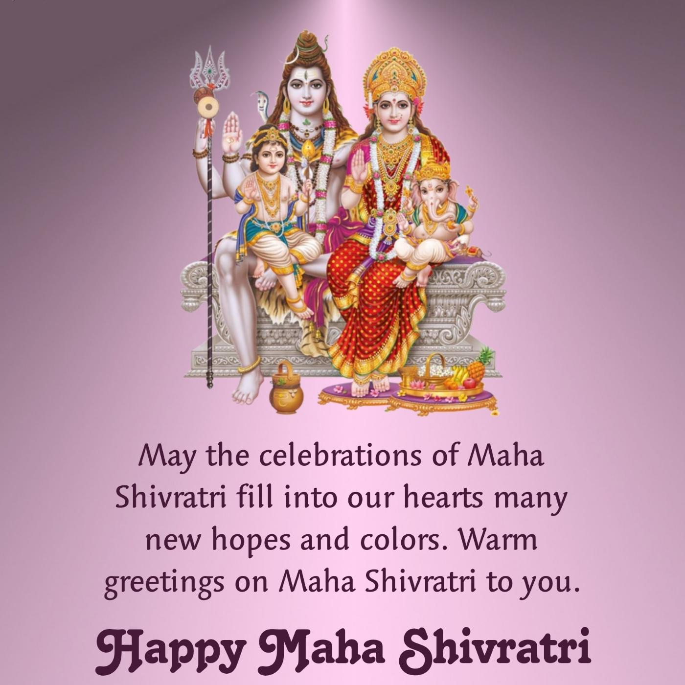 May the celebrations of Maha Shivratri fill into our hearts