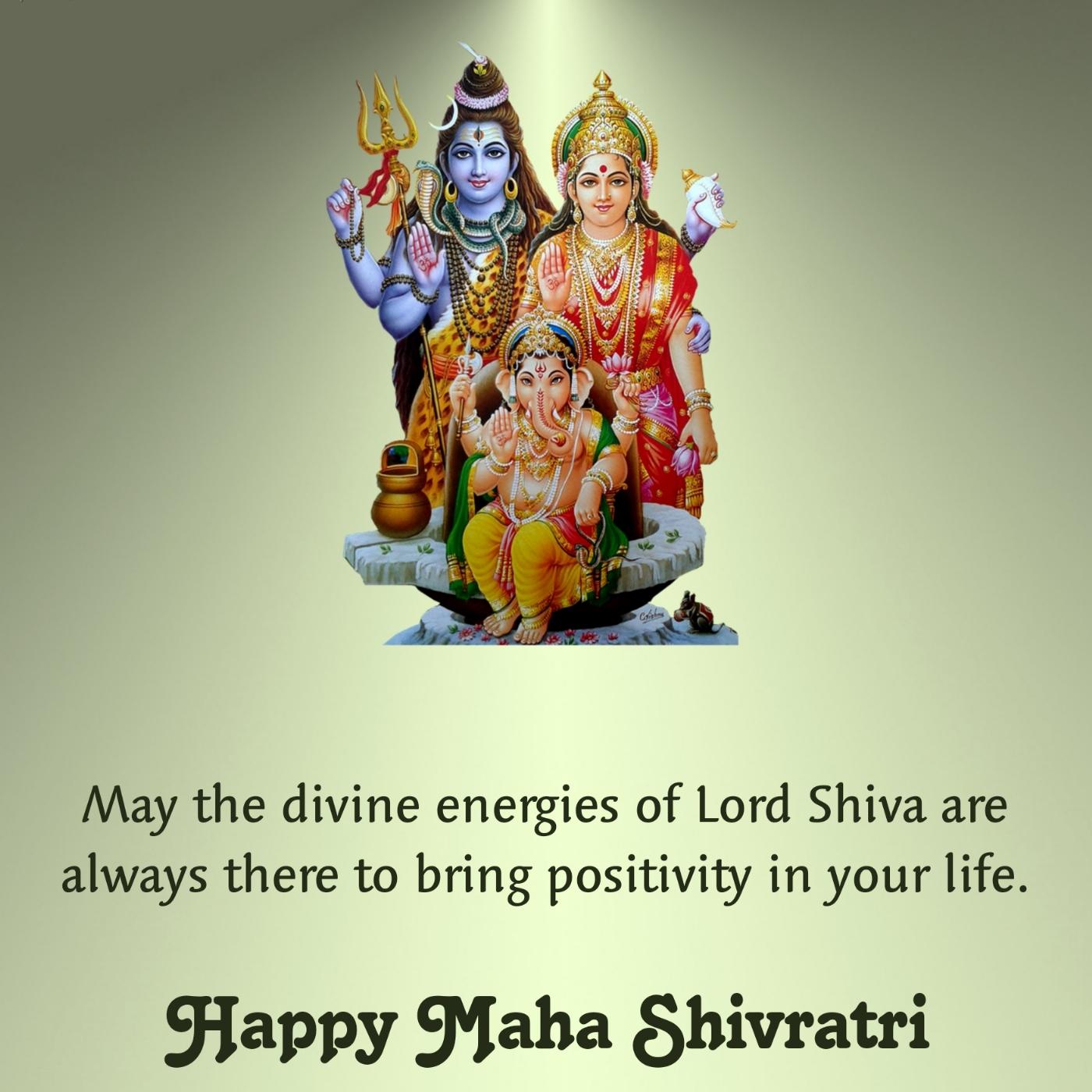 May the divine energies of Lord Shiva are always there to bring positivity in your life