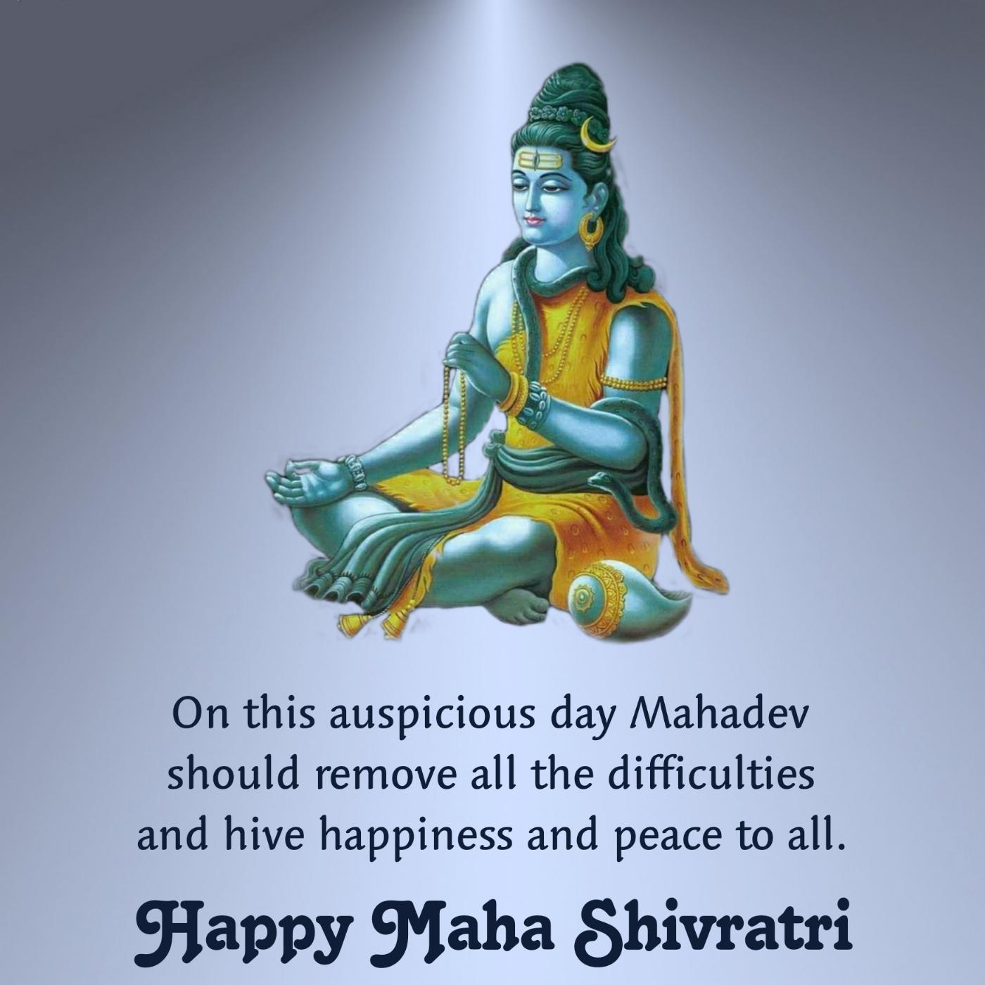 On this auspicious day Mahadev should remove all the difficulties