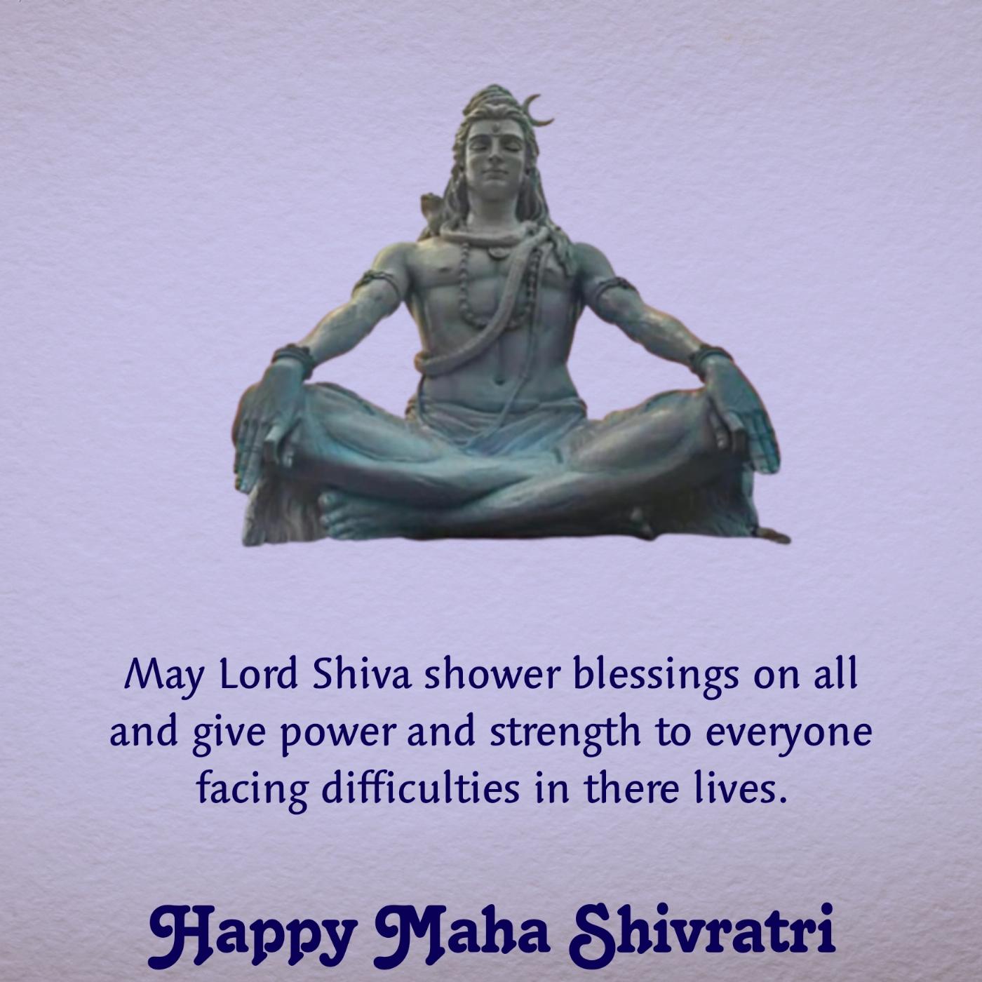 May Lord Shiva shower blessings on all and give power and strength