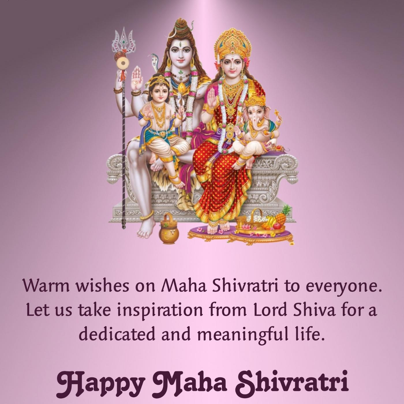 Warm wishes on Maha Shivratri to everyone