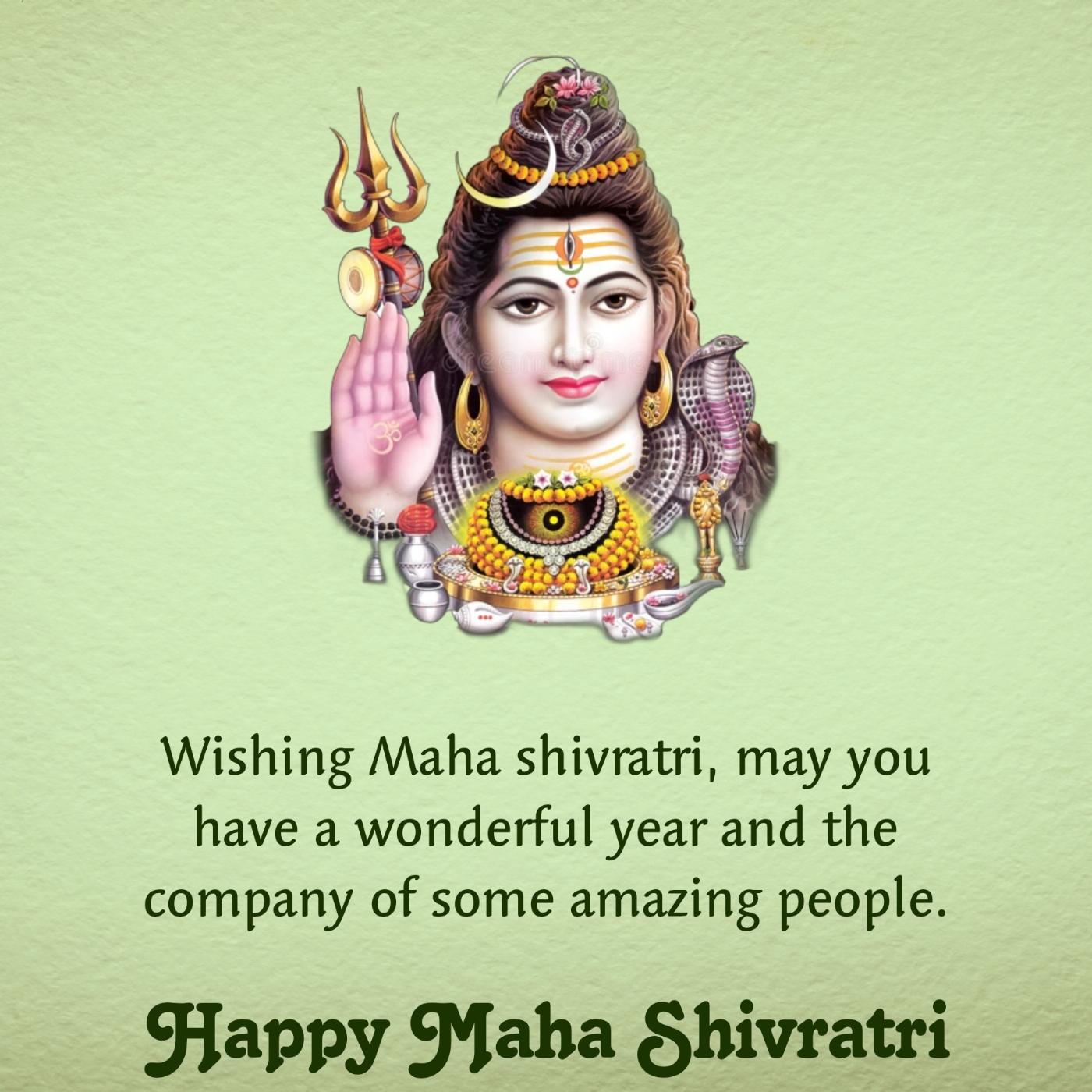 Wishing Maha shivratri may you have a wonderful year