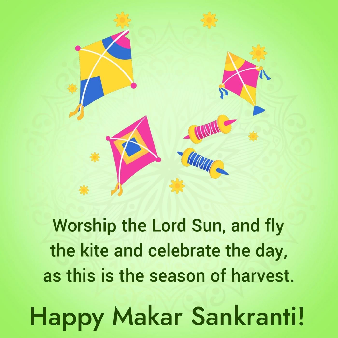 Worship the Lord Sun and fly the kite and celebrate the day