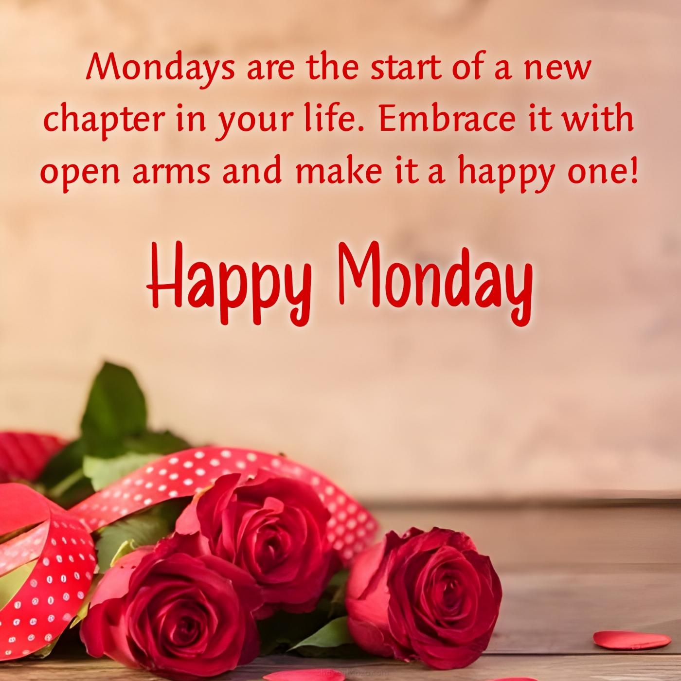 Mondays are the start of a new chapter in your life