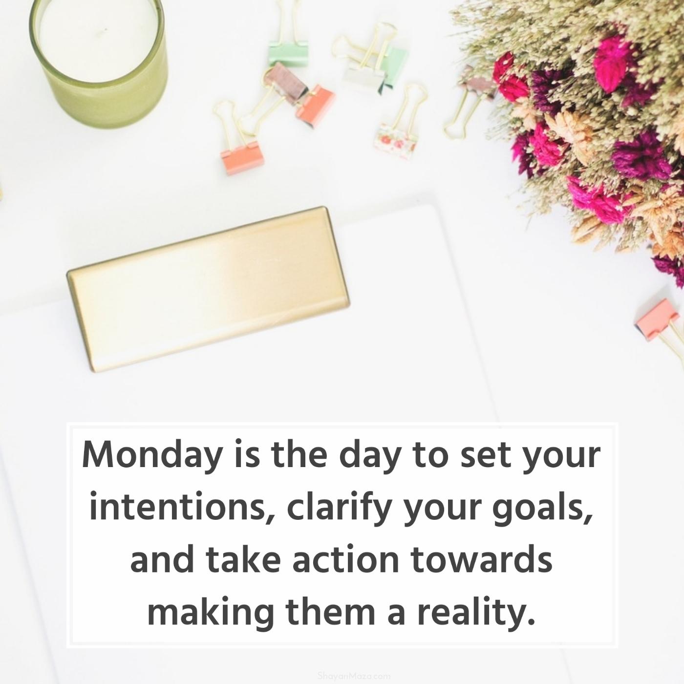 Monday is the day to set your intentions clarify your goals
