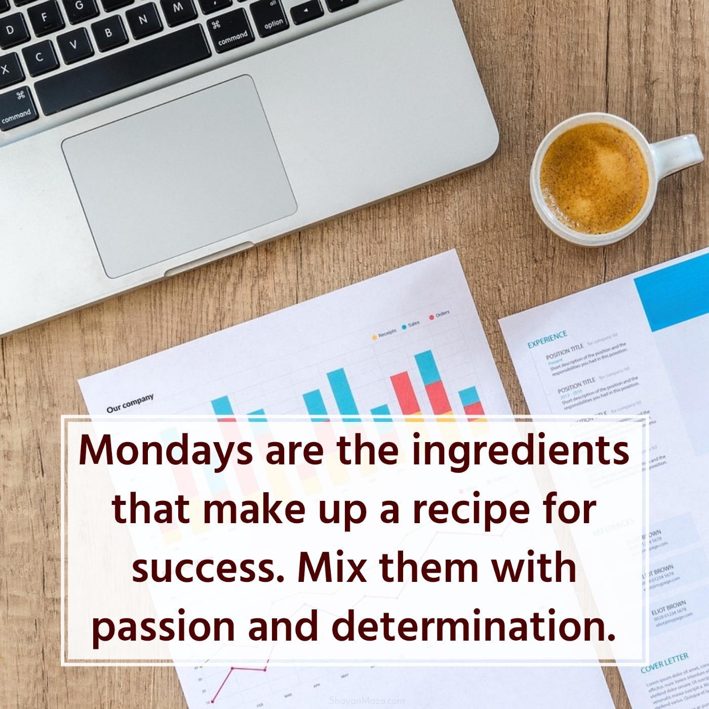 Mondays are the ingredients that make up a recipe for success