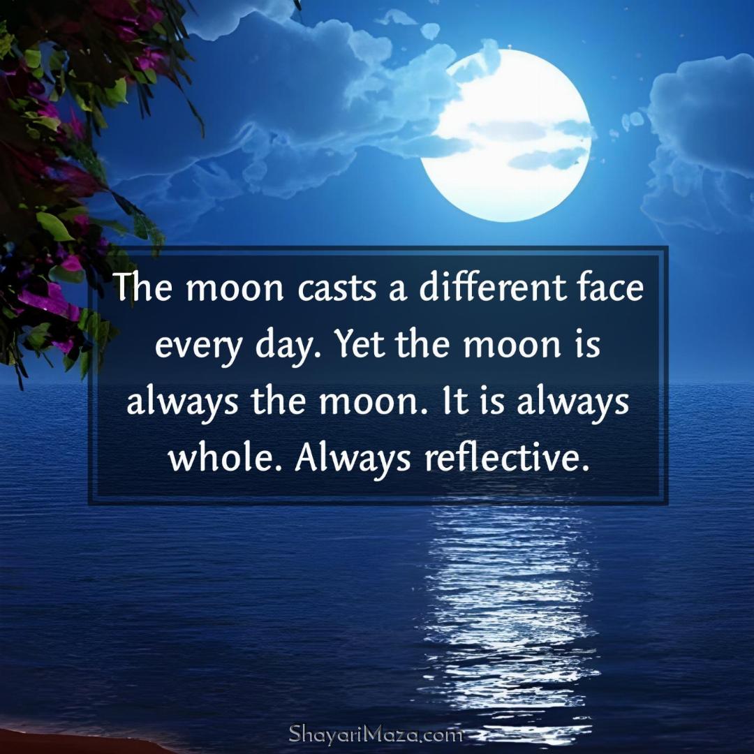 The moon casts a different face every day