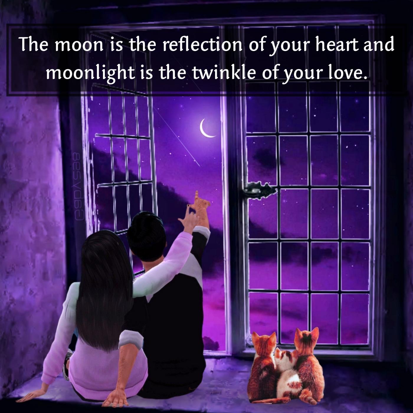 The moon is the reflection of your heart and moonlight is