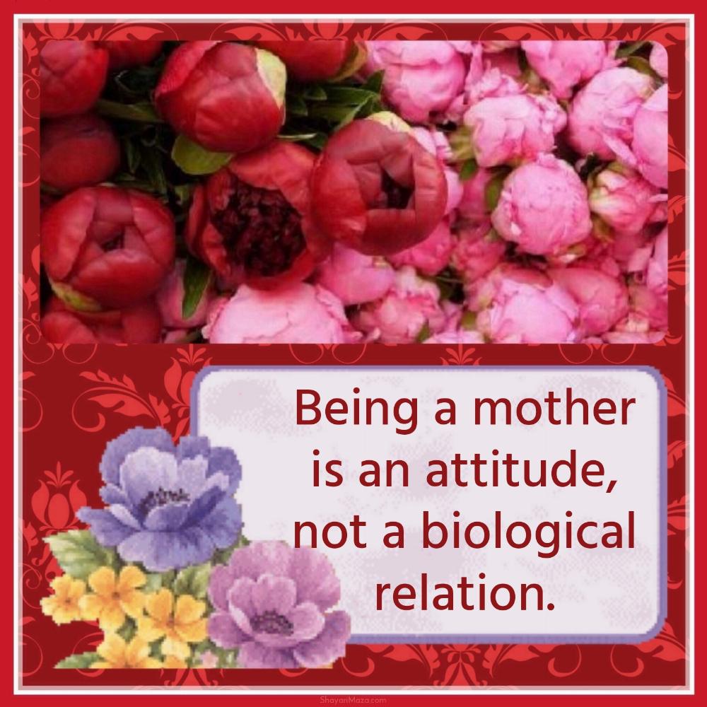 Being a mother is an attitude not a biological relation