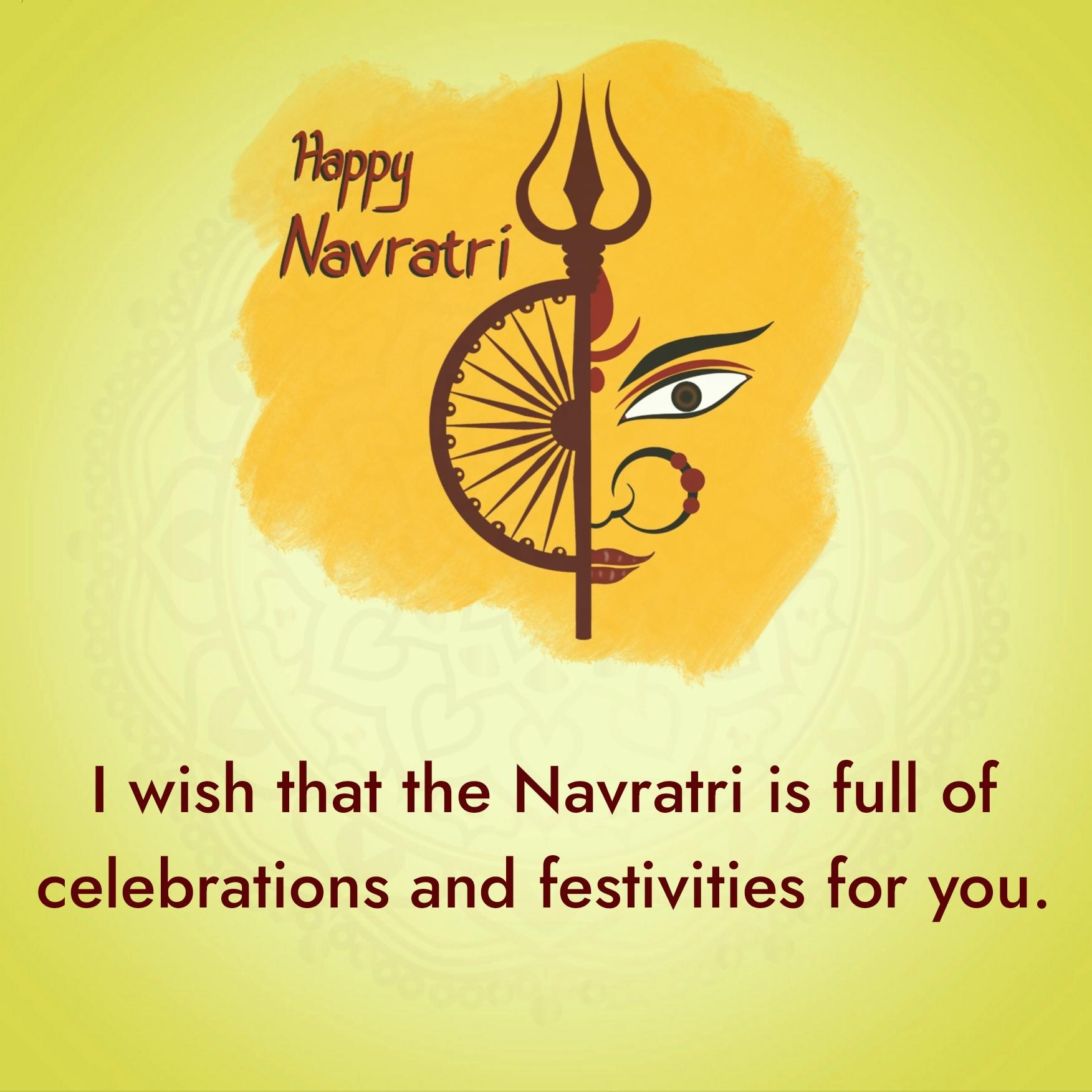 I wish that the Navratri is full of celebrations and festivities