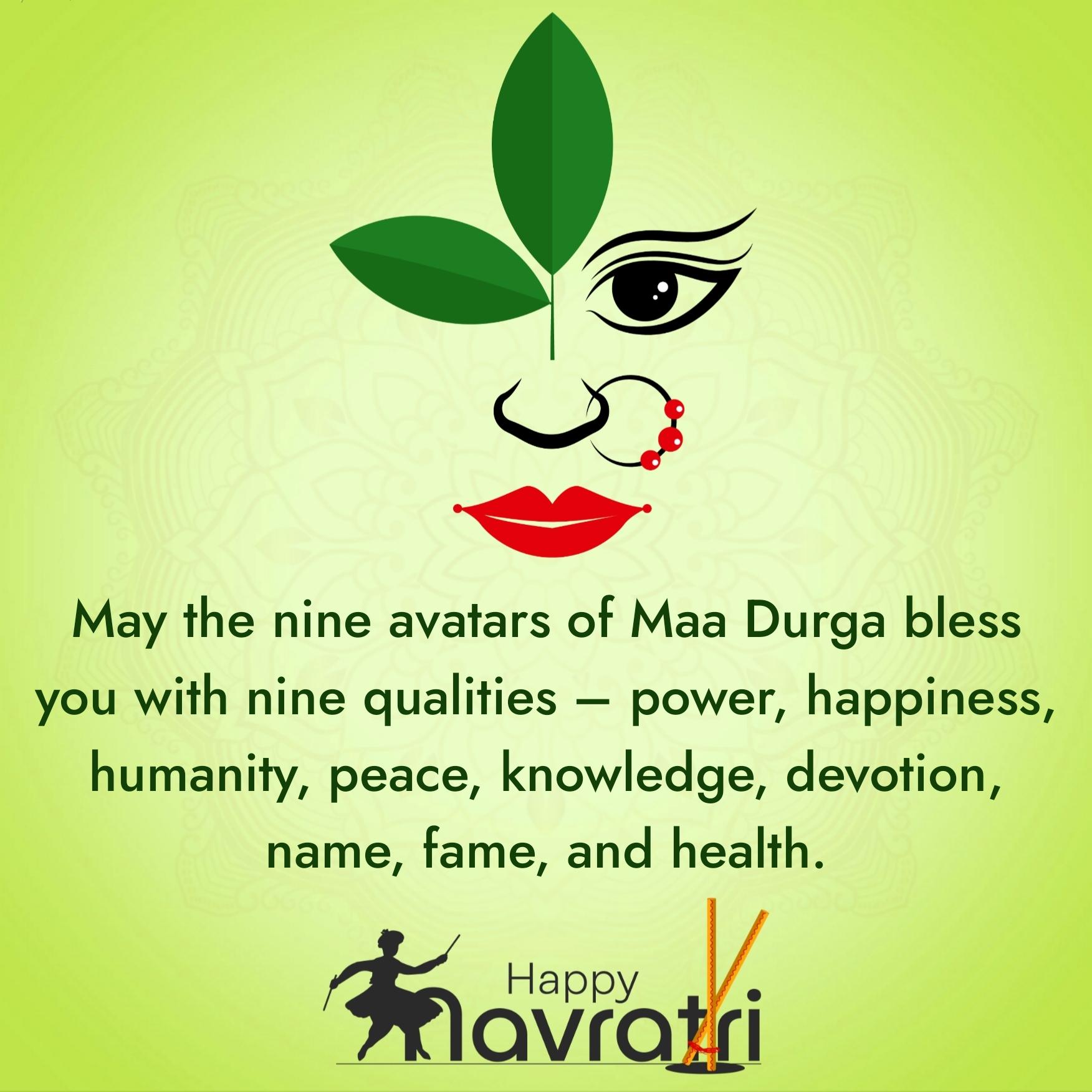 May the nine avatars of Maa Durga bless you with nine qualities