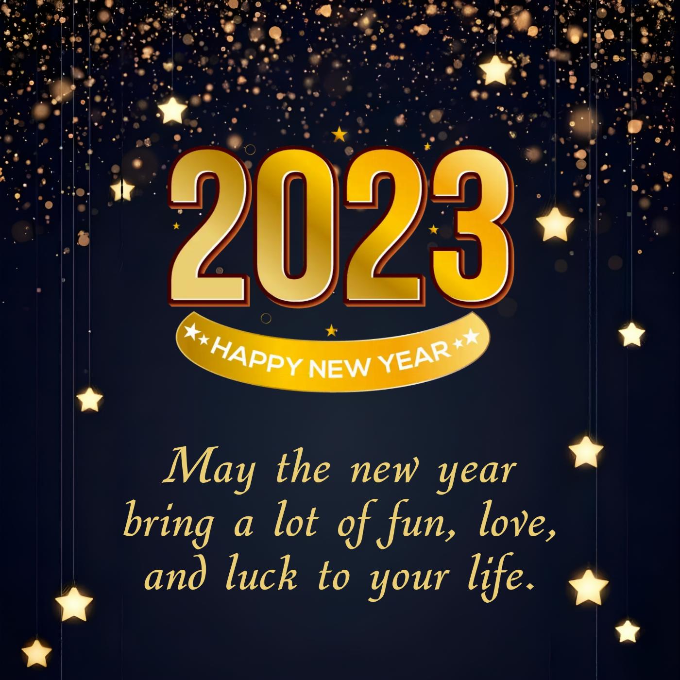 May the new year bring a lot of fun love and luck to your life