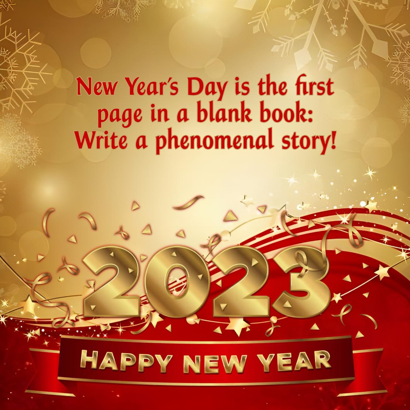 New Years Day is the first page in a blank book: