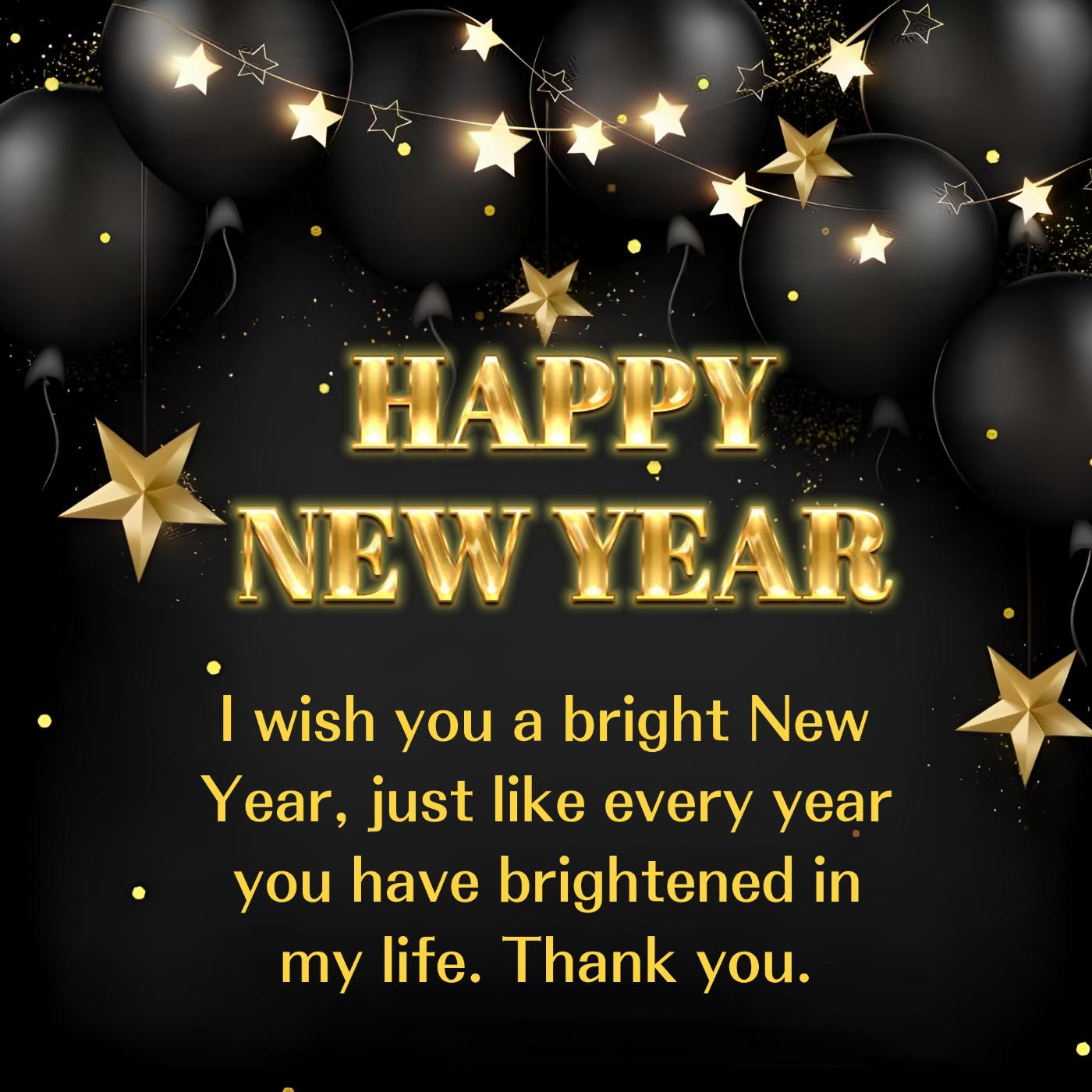 I wish you a bright New Year just like every year