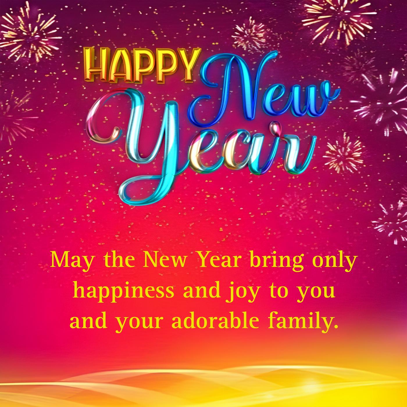 May the New Year bring only happiness and joy to you