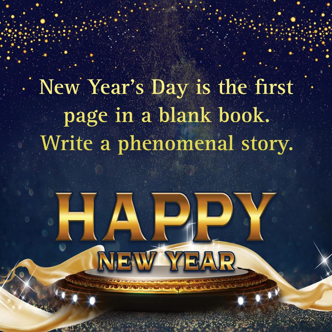 New Years Day is the first page in a blank book