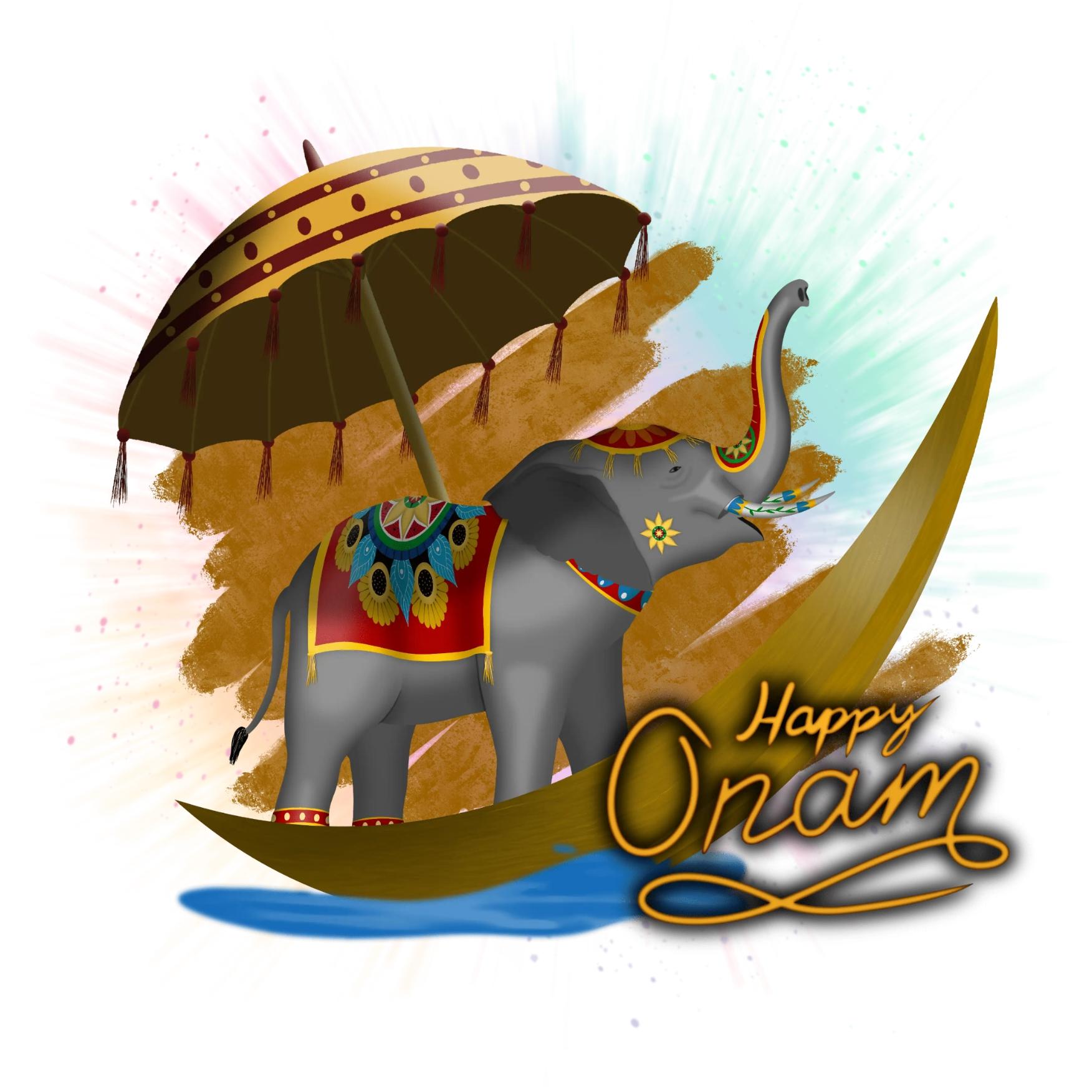 Happy Onam Elephant Images