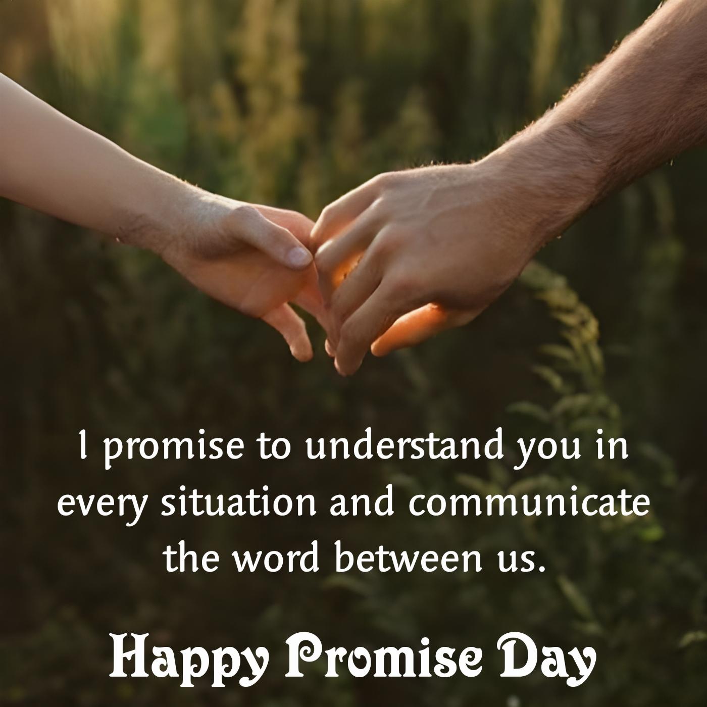I promise to understand you in every situation and communicate the word between us