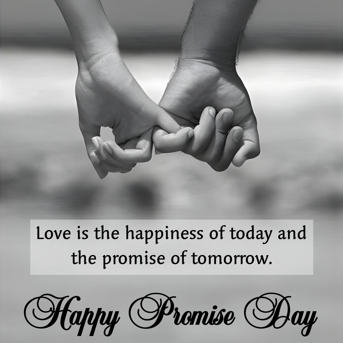 Love is the happiness of today and the promise of tomorrow