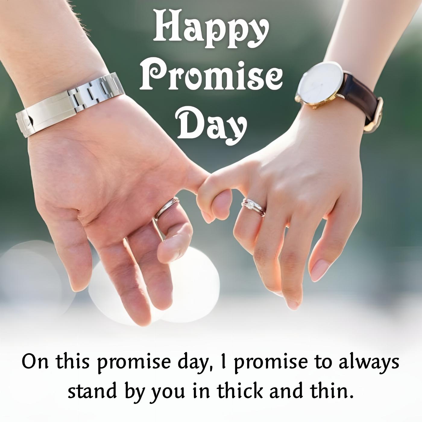 On this promise day I promise to always stand by you in thick and thin