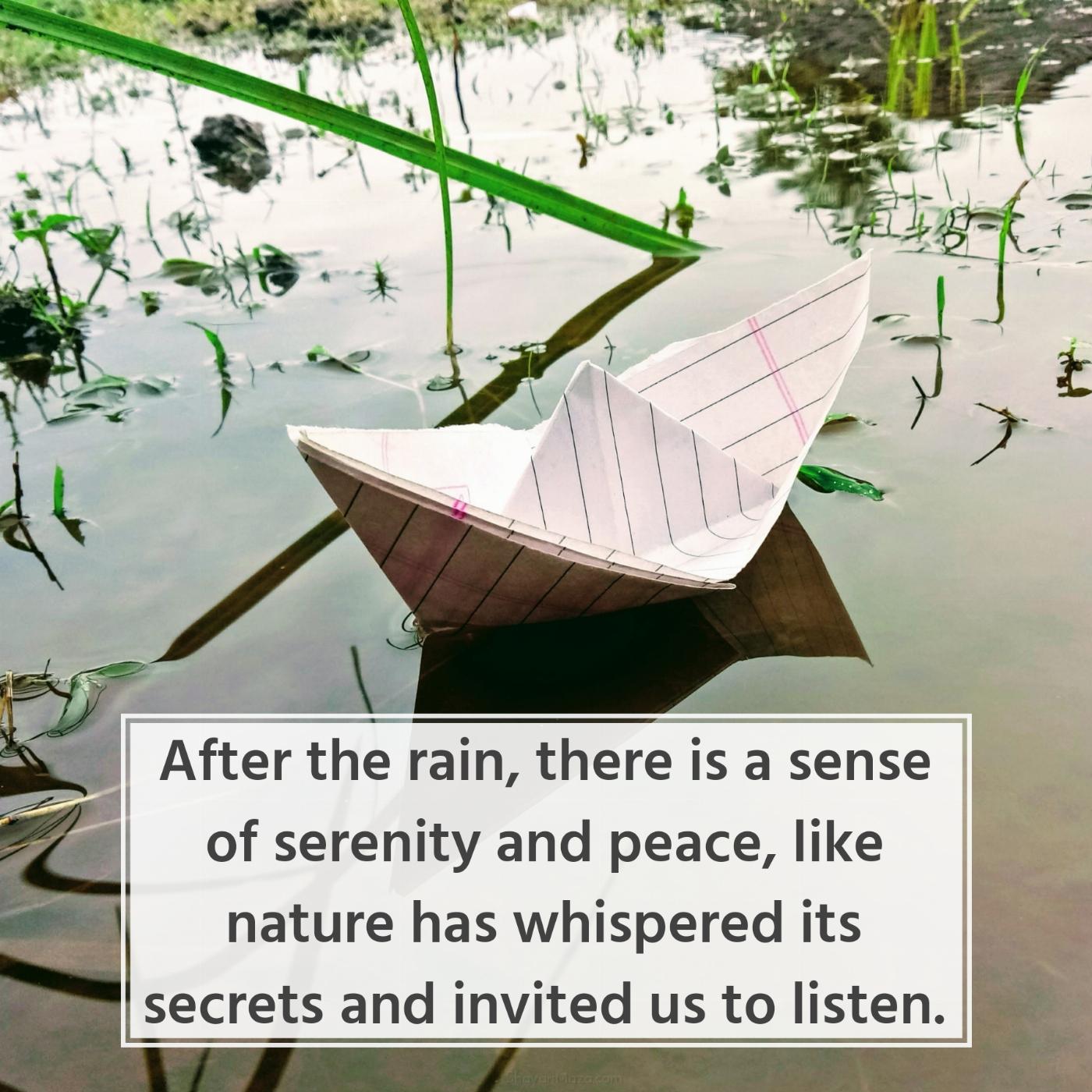 After the rain there is a sense of serenity and peace