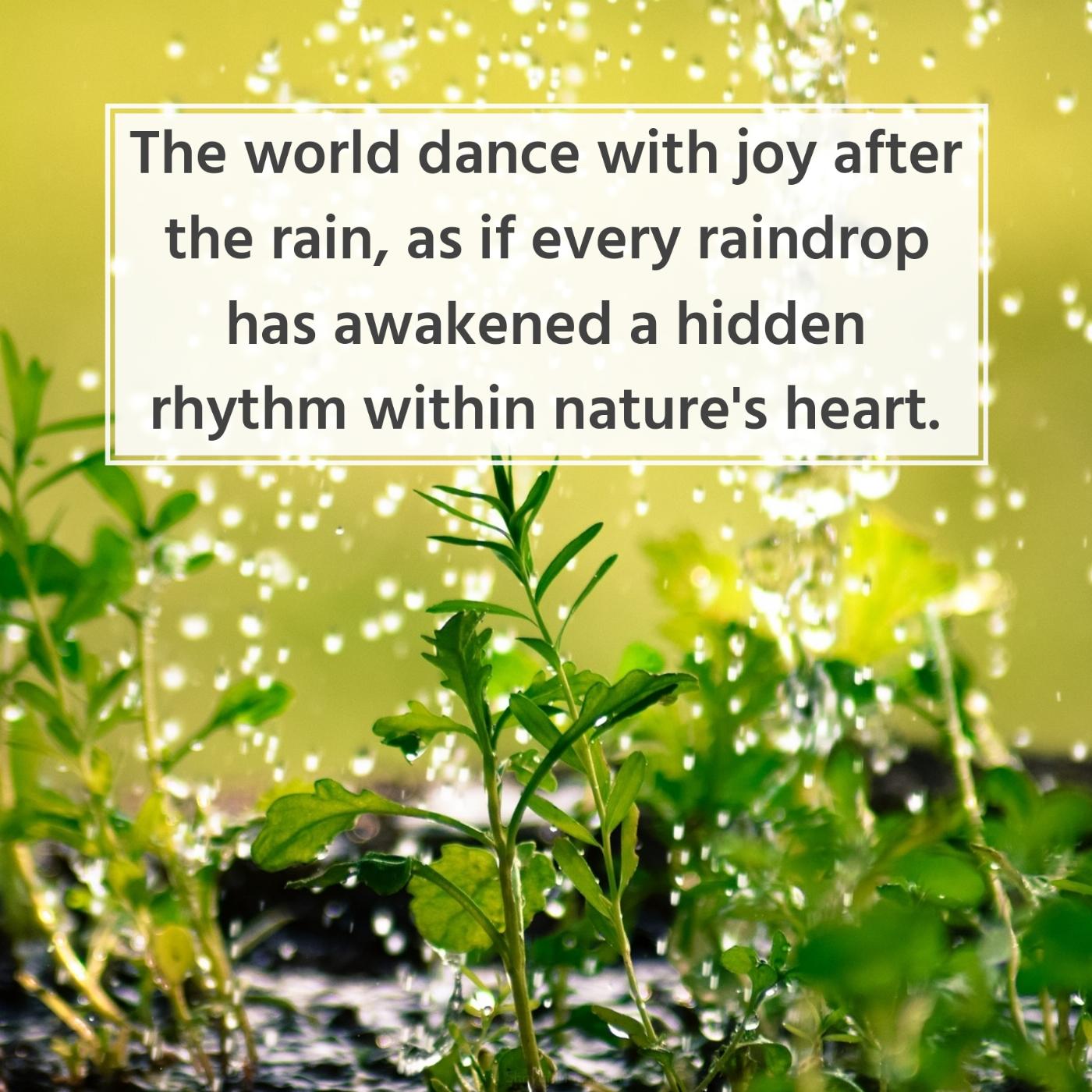 The world dance with joy after the rain