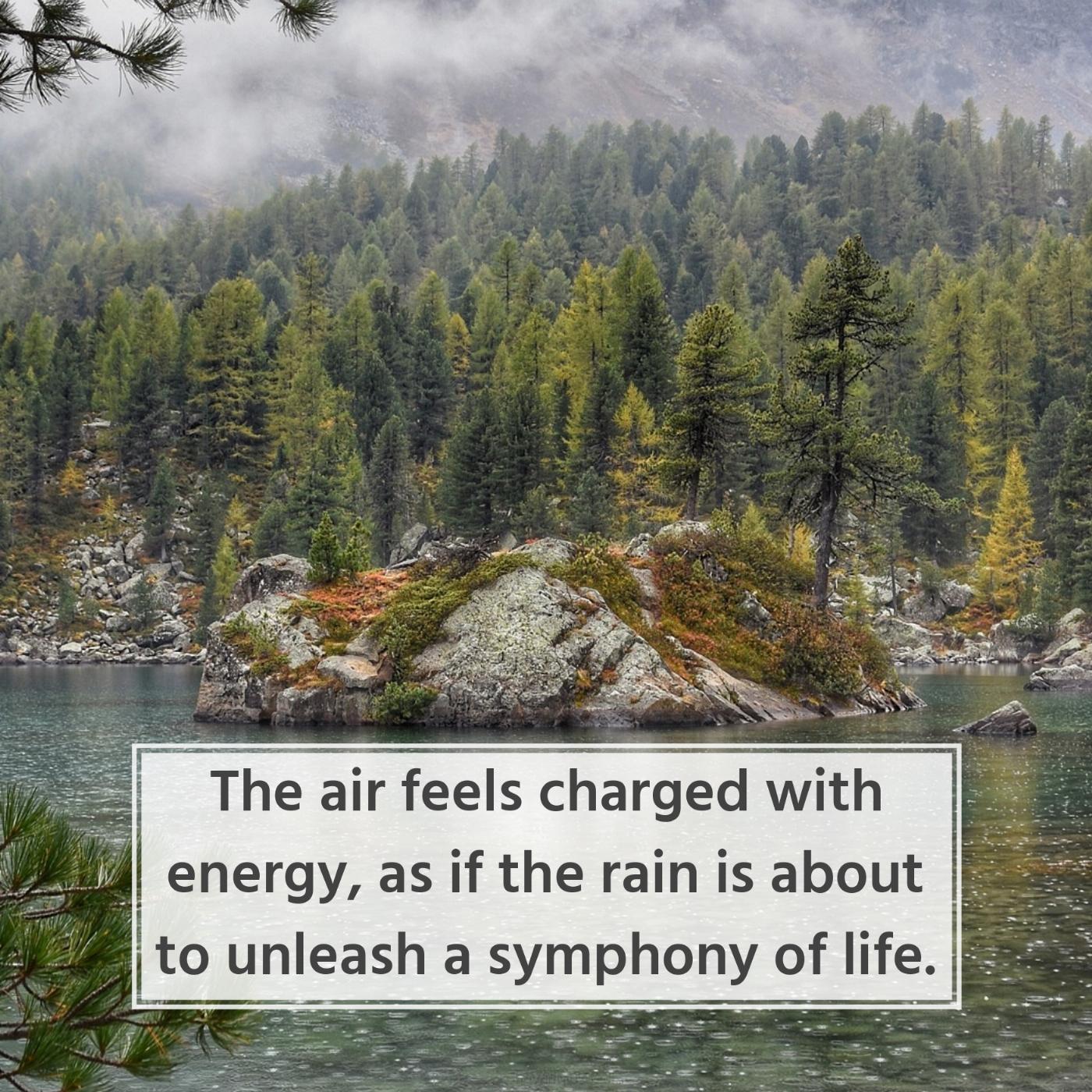 The air feels charged with energy as if the rain is about to unleash